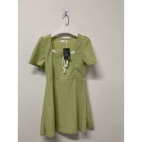 JOULYSHOUSE Light Green Polyester Dress for Girls – Stylish and Comfortable Summer Outfit for Casual and Special Occasions