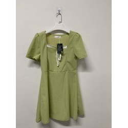 JOULYSHOUSE Light Green Polyester Dress for Girls – Stylish and Comfortable Summer Outfit for Casual and Special Occasions